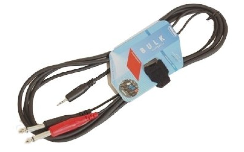 Proel BULK505LU3 - Инсерт. кабель, 3.5 jack stereo - 2x6.3 mono jack, 3м