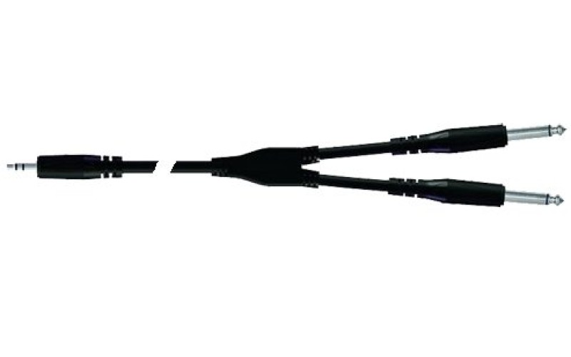 Proel BULK505LU3 - Инсерт. кабель, 3.5 jack stereo - 2x6.3 mono jack, 3м