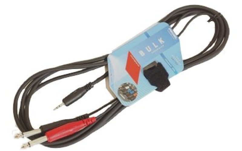 Proel BULK505LU3 - Инсерт. кабель, 3.5 jack stereo - 2x6.3 mono jack, 3м
