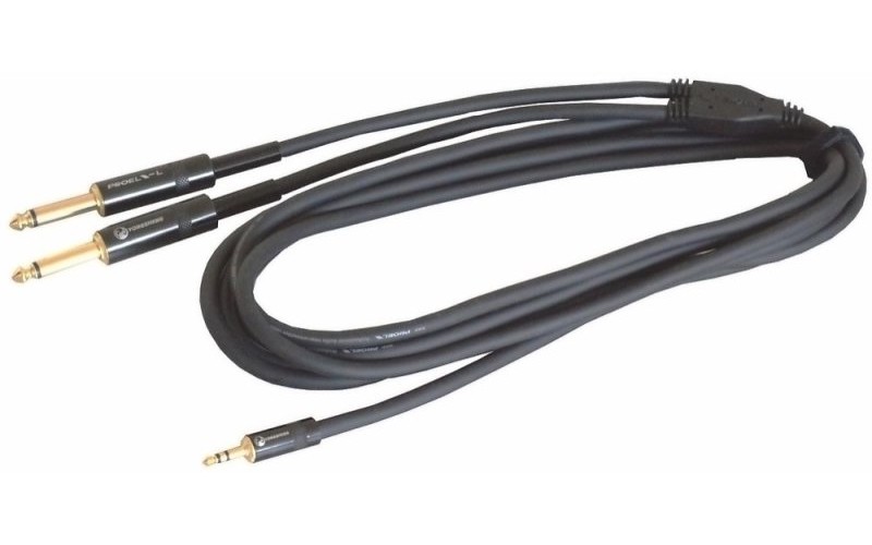 Proel CHLP170LU15 - сценический инструментальный кабель, 2xJACK 6.3mm <-> 3.5 Jack стерео, 1.5м