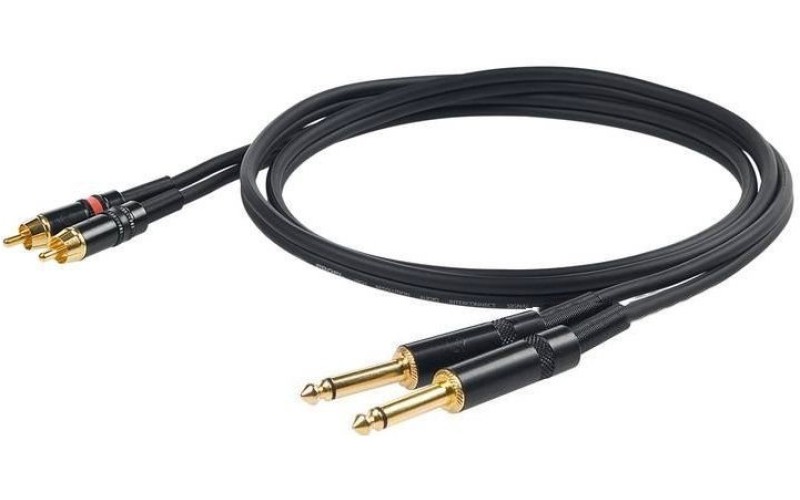 Proel CHLP310LU15 - сценический кабель, 2xJACK 6.3 mm mono <-> 2хRCA male, 1.5м