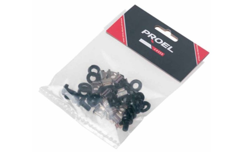 Proel KIT12 - Комплект крепежа для рэка: винт М6х10мм, гайка М6, нейлоновая шайба х 12шт