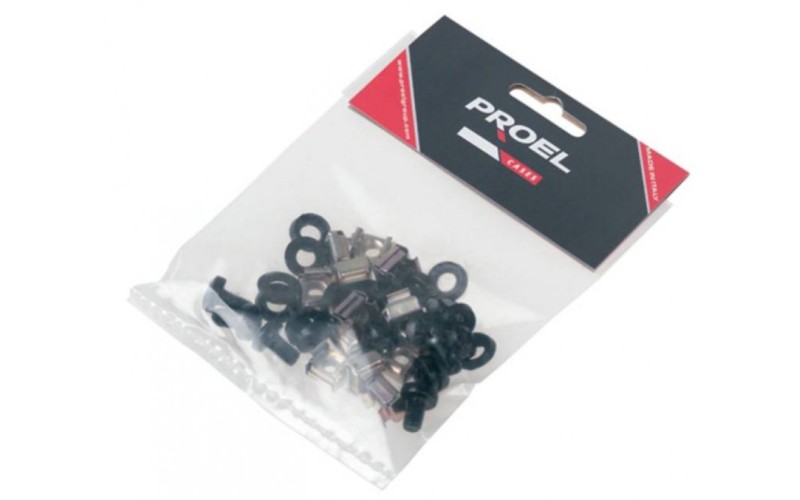 Proel KIT12B - Комплект крепежа для рэка: винт М6х25мм, гайка М6, нейлоновая шайба х 12шт.