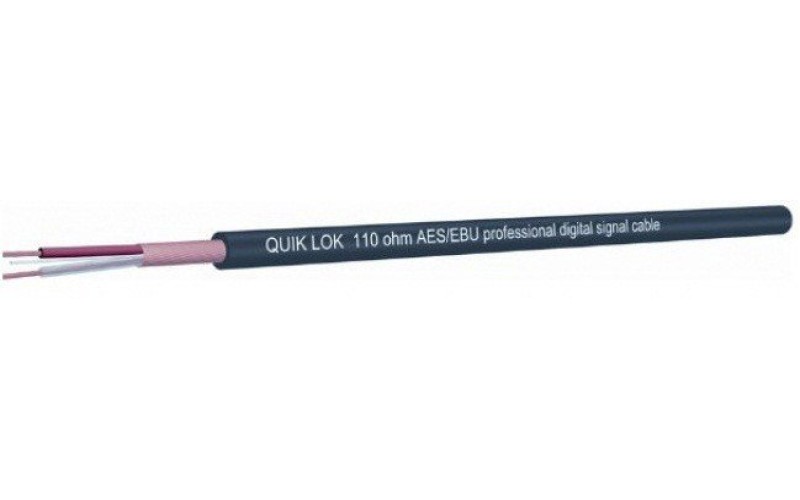QUIK LOK CM825 BK бюджетный цифровой кабель DMX, 120 Ом, структура 2x0.25 мм, бухта (цена за метр)