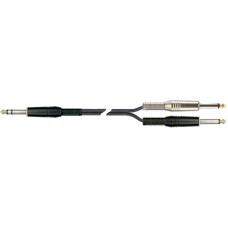 QUIK LOK STR605K-5 BK компонентный кабель, Stereo Jack Male - 2 Mono Jack Male, 5м