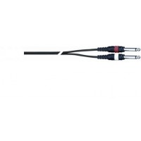 QUIK LOK STR611K-3 BK компонентный кабель, 3 метра, разъёмы 2 Mono Jack Male - Stereo Mini Jack