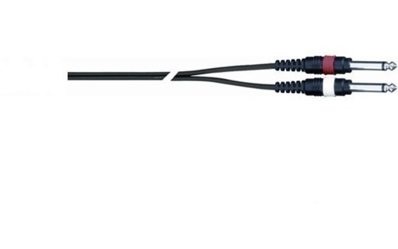 QUIK LOK STR611K-3 BK компонентный кабель, 3 метра, разъёмы 2 Mono Jack Male - Stereo Mini Jack