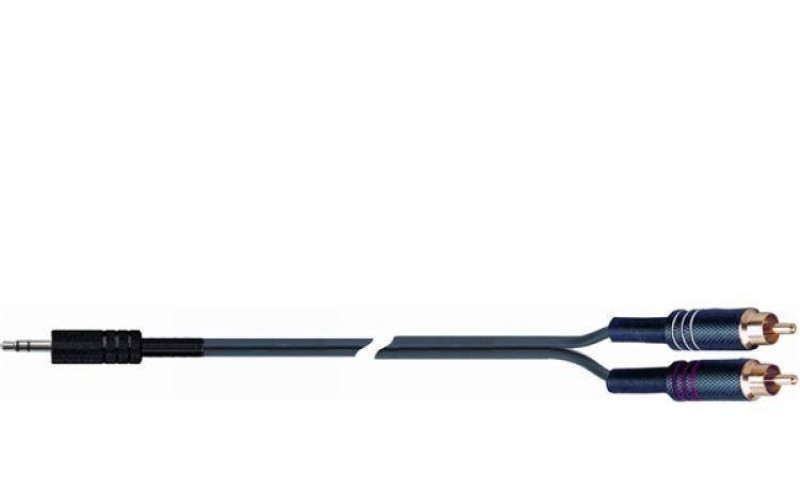 QUIK LOK STR612-1 BK компонентный кабель mini jack - 2 RCA 1 м