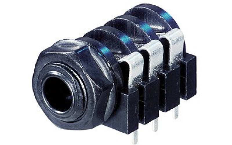 Rean NYS216 панельный разъем Jack 6.3мм TRS (стерео) гнездо, пластиковый корпус на горизонтальную