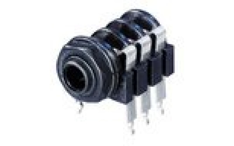Rean NYS218 панельный разъем Jack 6.3мм TRS (стерео) гнездо, пластиковый корпус на горизонтальную