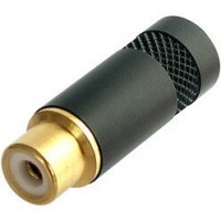Rean NYS372P-BG кабельный разъем RCA female корпус черный хром, золоченые контакт