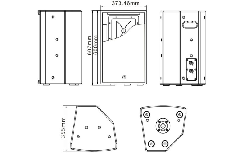 RFIntell KT12 2-полосная АС, сателлит/монитор, 12”+1”, 8Ом, 350Вт, 65-18000Гц, 90°x60°, 123/129дБ,  