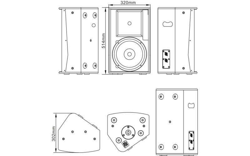 RFIntell TX10 пассивная широкополосная АС, сателлит/монитор, 10”+1”, 8Ом, 350Вт, 55-20000Гц, 90°x40°
