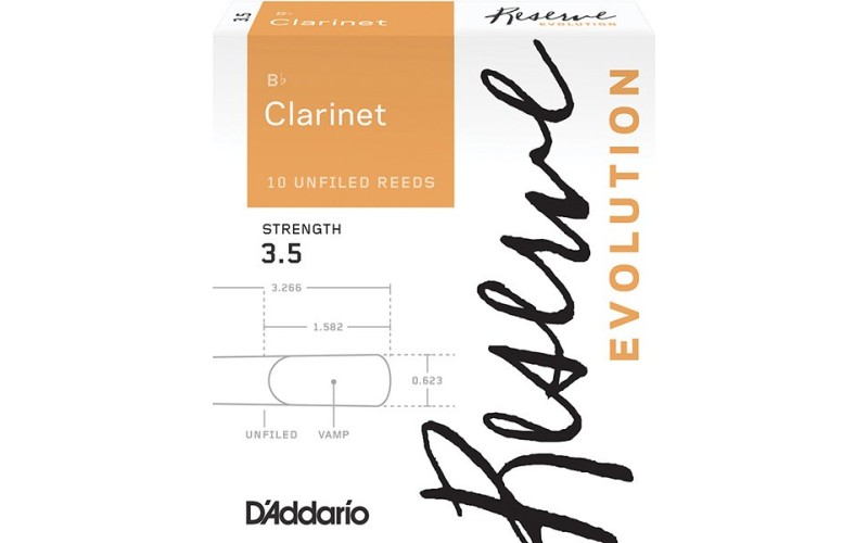 Rico DCE1035 Reserve Evolution Трости для кларнета Bb, размер 3.5, 10шт