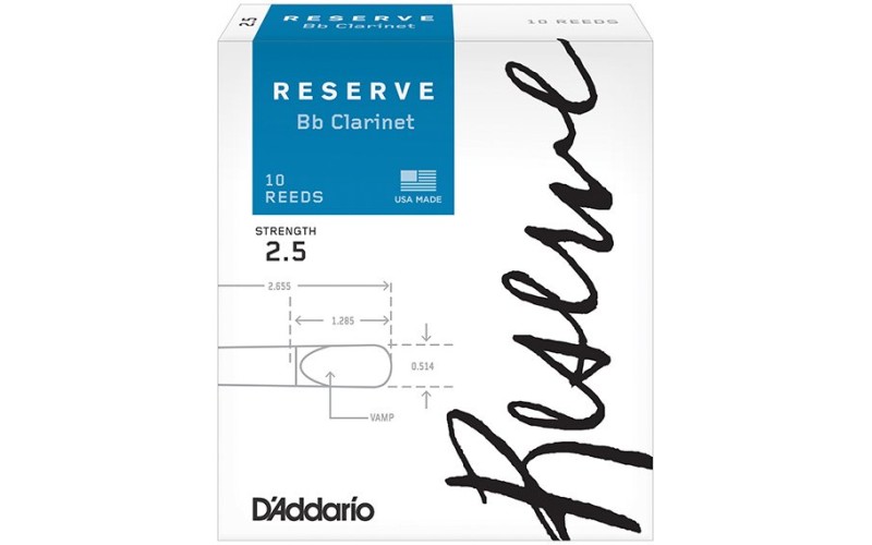 Rico DCR1025 Reserve Трости для кларнета Bb, размер 2.5, 10шт