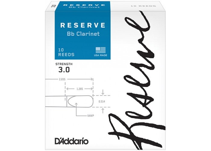 Rico DCR1030 Reserve Трости для кларнета Bb, размер 3.0, 10шт