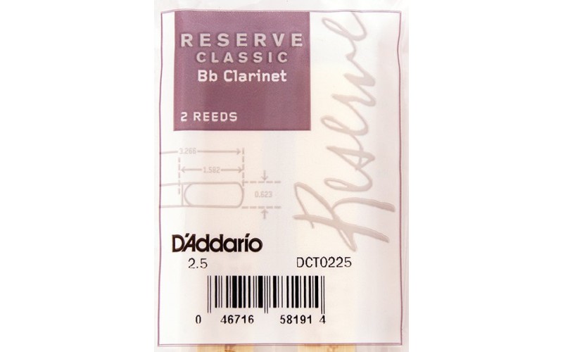 RICO DCT0225 Reserve Classic трости д/кларнета Bb №2,5 2 шт/уп