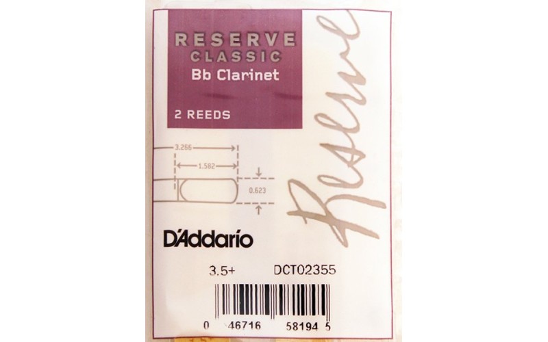 RICO DCT02355 Reserve Classic трости д/кларнета Bb №3.5+ 2 шт/уп