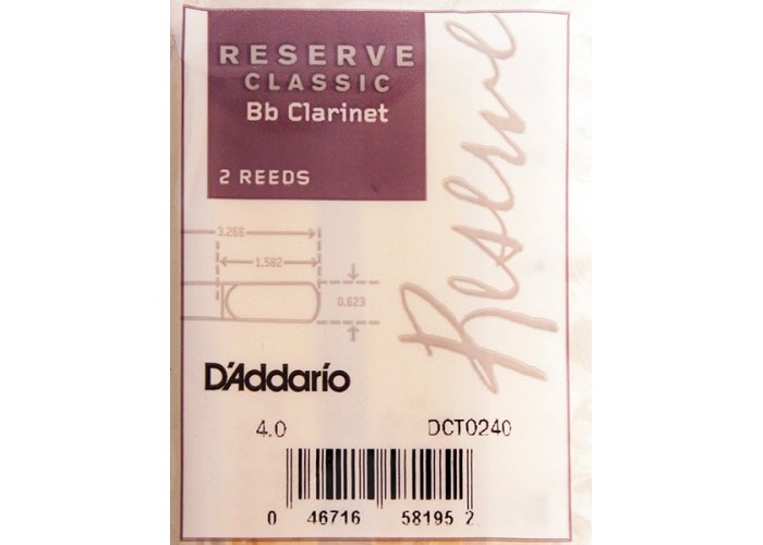 RICO DCT0240 Reserve Classic трости д/кларнета Bb №4, 2 шт/уп