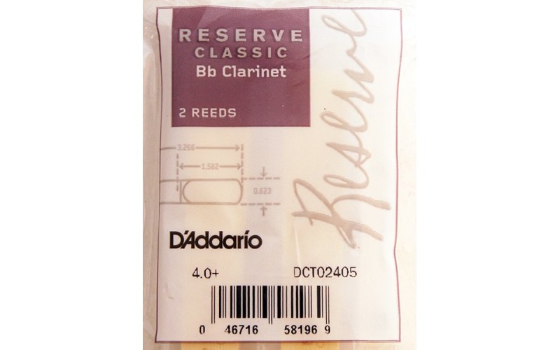 RICO DCT02405 Reserve Classic трости д/кларнета Bb №4+, 2 шт/уп