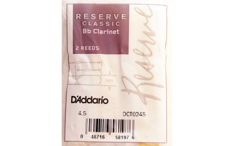 RICO DCT0245 Reserve Classic трости д/кларнета Bb №4.5, 2 шт/уп