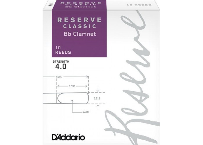 Rico DCT1040 Reserve Classic Трости для кларнета Bb, размер 4.0, 10шт