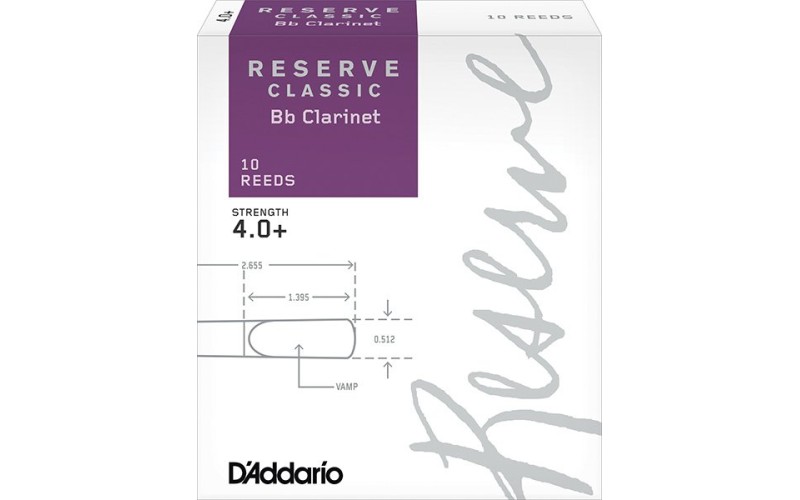 Rico DCT10405 Reserve Classic Трости для кларнета Bb, размер 4.0+, 10шт