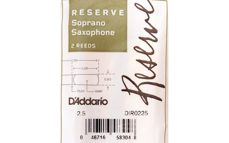 RICO DIR0225 Reserve трости д/сакс сопрано №2,5 2шт/упак