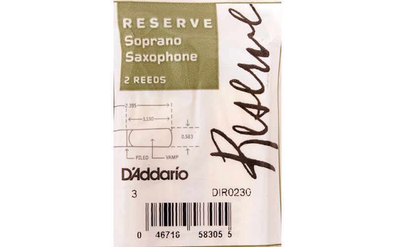 RICO DIR0230 Reserve трости д/сакс сопрано №3 2шт/упак