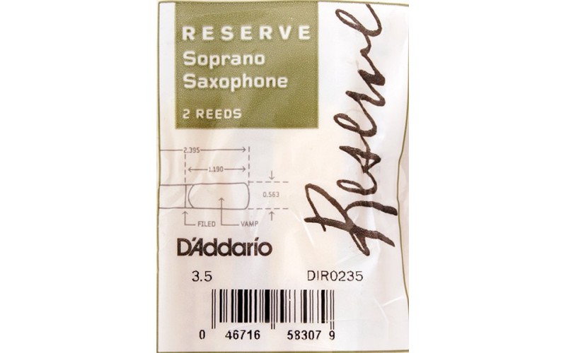 RICO DIR0235 Reserve трости д/сакс сопрано №3,5 2шт/упак