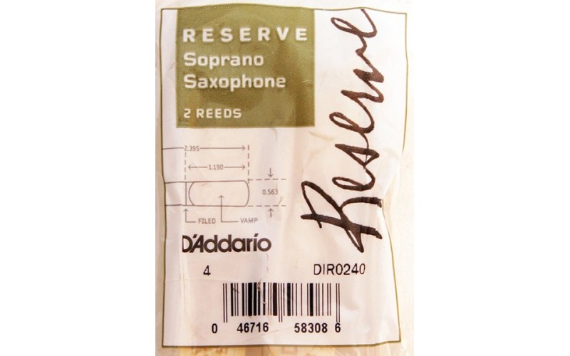 RICO DIR0240 Reserve трости д/сакс сопрано №4 2шт/упак