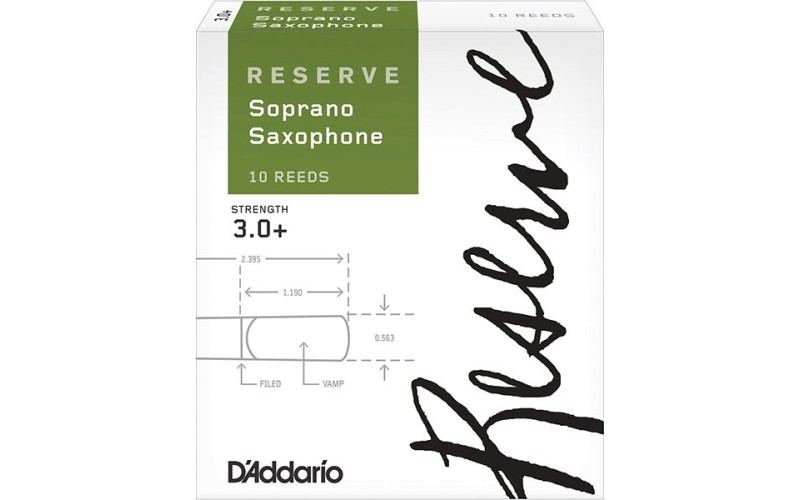 Rico DIR10305 Reserve Трости для саксофона сопрано, размер 3.0+, 10шт