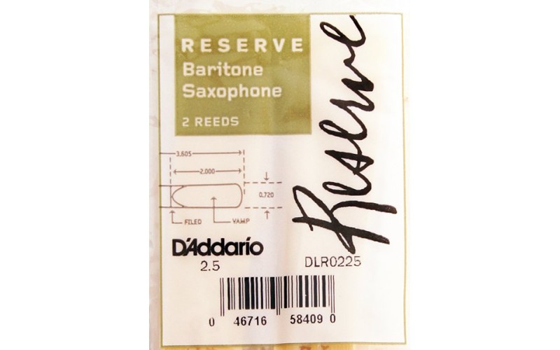 Rico DLR0225 Reserve Трости для саксофона баритон, размер 2.5, 2шт