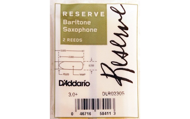 Rico DLR02305 Reserve Трости для саксофона баритон, размер 3.0+, 2шт