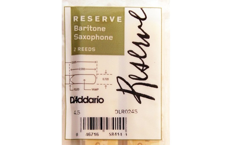 Rico DLR0245 Reserve Трости для саксофона баритон, размер 4.5, 2шт