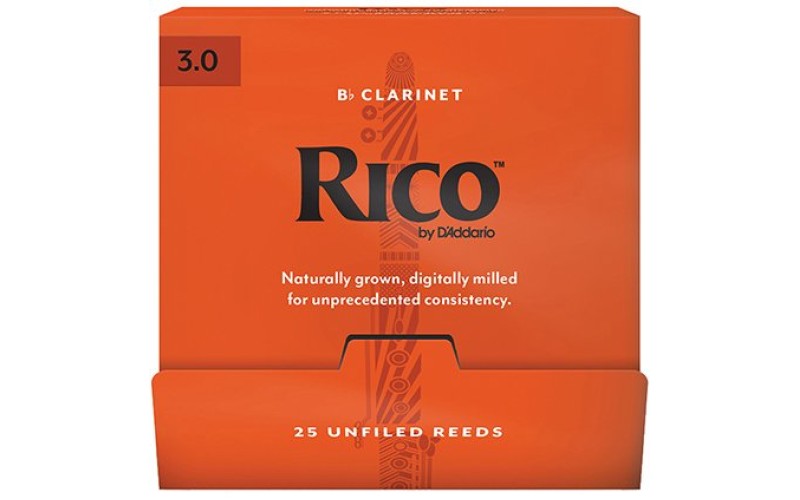 Rico RCA0130-B25 Rico Трости для кларнета Bb, размер 3.0, 25шт в индивидуальной упаковке