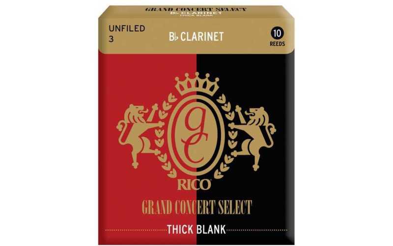 Rico RCJ1030 Grand Concert Select Thick Blank Трости для кларнета Bb, размер 3.0, 10шт