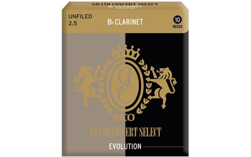 Rico RGE10BCL250 трости для кларнета Bb, Grand Concert Select Evolution (2 1/2), 10шт.в пачке