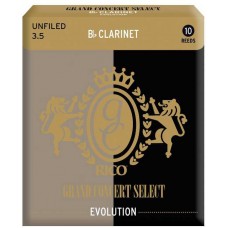 Rico RGE10BCL350 трости для кларнета Bb, Grand Concert Select Evolution (3 1/2), 10шт.в пачке