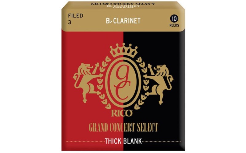 Rico RGT10BCL300 трости для кларнета Bb, Grand Concert Select Thick Blank (3), 10шт.в пачке