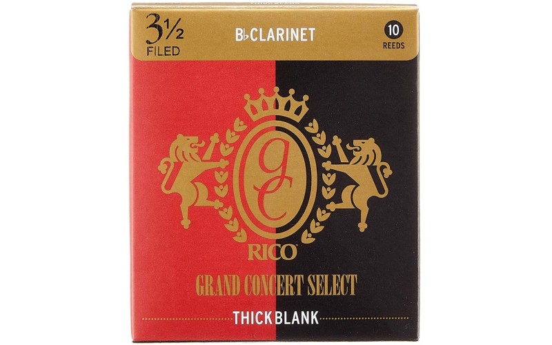 Rico RGT10BCL350 Grand Concert Select Thick Blank Трости для кларнета Bb, размер 3.5, 10шт
