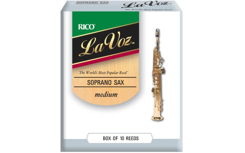 Rico RIC10MD La Voz Трости для саксофона-сопрано, средние (Medium), 10шт в упаковке