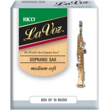 Rico RIC10MS La Voz Трости для саксофона-сопрано, средне-мягкие (Medium-Soft), 10шт в упаковке