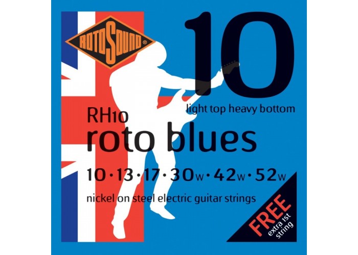 ROTOSOUND RH10 STRINGS NICKEL LIGHT TOP/HEAVY BOTTOM струны для электрогитары