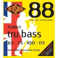 ROTOSOUND RS88LD BLACK NYLON FLATWOUND BASS STRINGS струны для бас-гитары, сталь, 65-115
