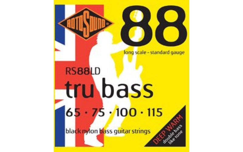 ROTOSOUND RS88LD BLACK NYLON FLATWOUND BASS STRINGS струны для бас-гитары, сталь, 65-115