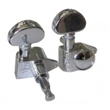Samick GH102 CR (R3, L3) Grover - Колки для эл./ акуст. гитары, хром. покрытие (комплект: 6 шт)