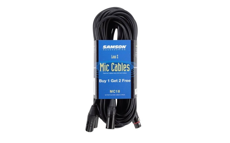 Samson MC18 комплект из 3-х микрофонных кабелей длиной 6 м