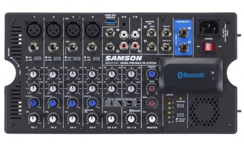 Samson XP800 Мобильный звуковой комплект:2 АС и 8-и канальный микшер-усилитель