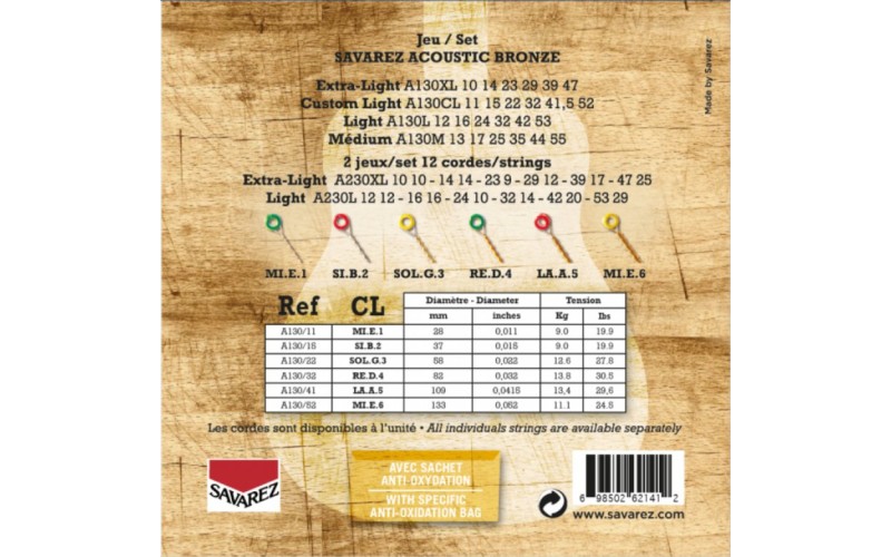 SAVAREZ A130CL - струны для акустической гитары